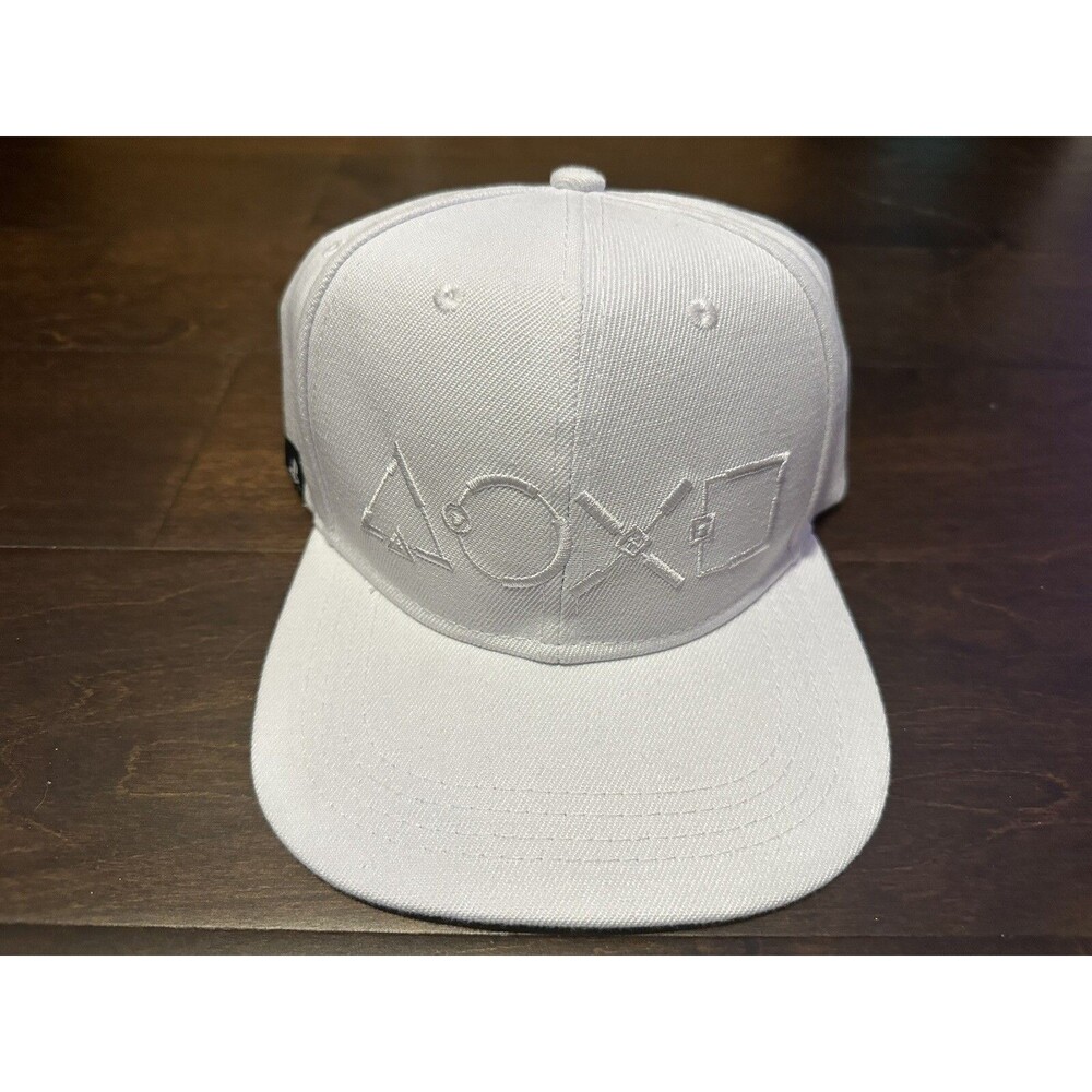 Controller Gear Sony PlayStation Snapback Hat Embroidered Buttons Design White